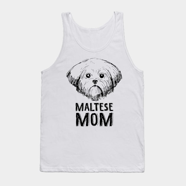 Maltese Mom Hand Drawn Tank Top by snnt